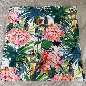 POTTERY BARN Ceasarea 1 Euro Sham 30x30 Flowers and Birds 2015
